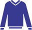 A blue sweater is shown on the screen.