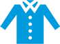 A blue shirt with a collar and buttons.